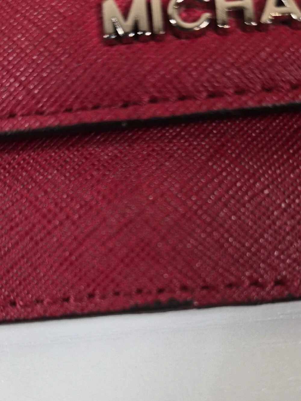 Michael Kors Wine Red Saffiano Leather Wallet